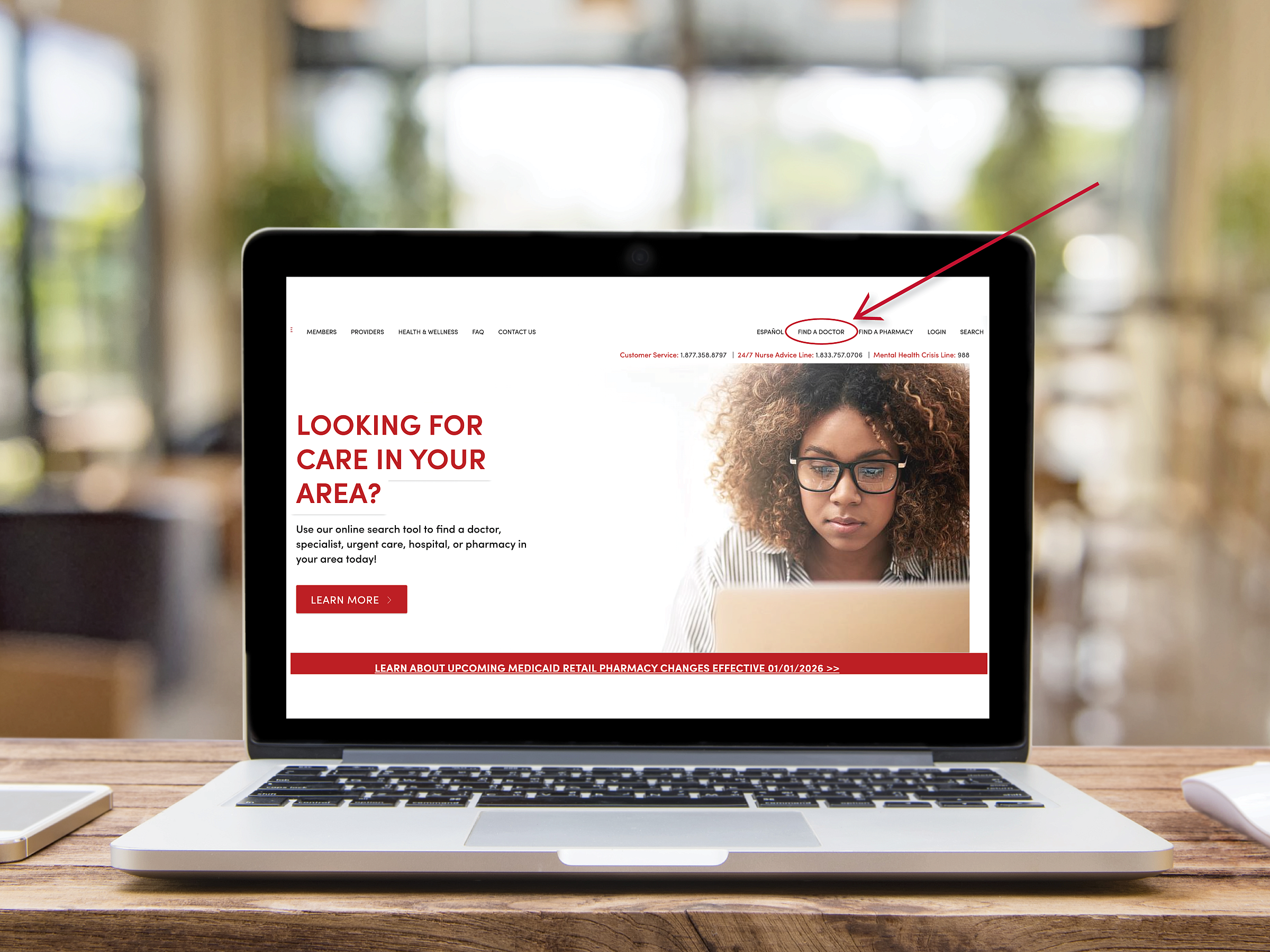 HCU Home Page - where to find Provider Search